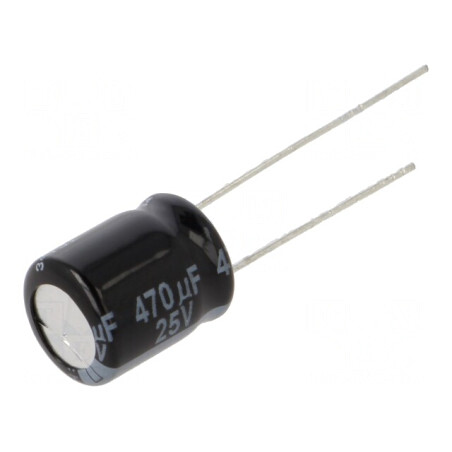 Condensator Electrolitic THT 470uF 25V 10x12.5mm | Electronic-mag.ro | Componente Electronice