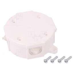 Cutie de conexiuni albă Ø 80mm IP41 | Electronic-mag.ro | Componente Electronice
