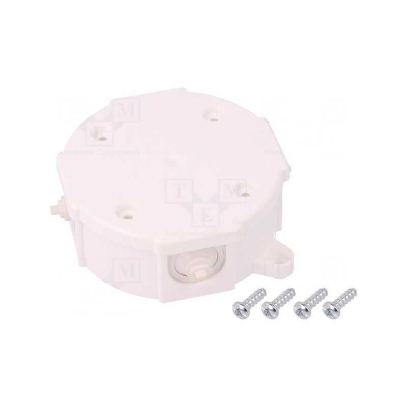 Cutie de conexiuni albă Ø 80mm IP41 | Electronic-mag.ro | Componente Electronice