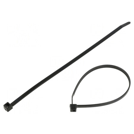 Colier de strângere negru 202mm x 4,6mm poliamidă 225N | Electronic-mag.ro | Componente Electronice