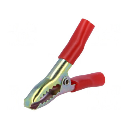 Bornă Crocodil 15A Roșie 25mm | Electronic-mag.ro | Componente Electronice
