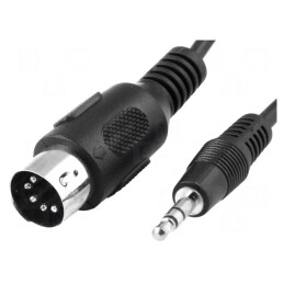 Cablu Audio DIN 5pin la Jack 3,5mm 1,2m Negru | Electronic-mag.ro | Componente Electronice