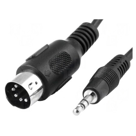 Cablu Audio DIN 5pin la Jack 3,5mm 1,2m Negru | Electronic-mag.ro | Componente Electronice