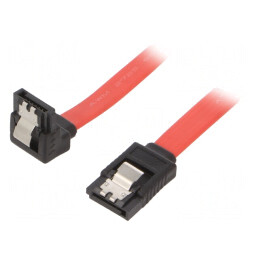 Cablu SATA III 0,5m Roșu 90º | Electronic-mag.ro | Componente Electronice