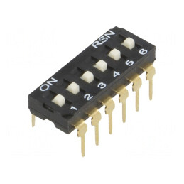 DIP-Switch 6 Secțiuni ON-OFF 0.05A 12V | Electronic-mag.ro | Componente Electronice