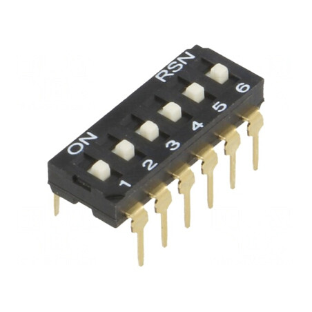 DIP-Switch 6 Secțiuni ON-OFF 0.05A 12V | Electronic-mag.ro | Componente Electronice