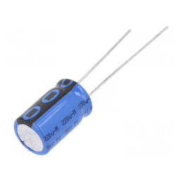 Condensator Electrolitic THT 220uF 50V Ø10x16mm Raster 5mm | Electronic-mag.ro | Componente Electronice