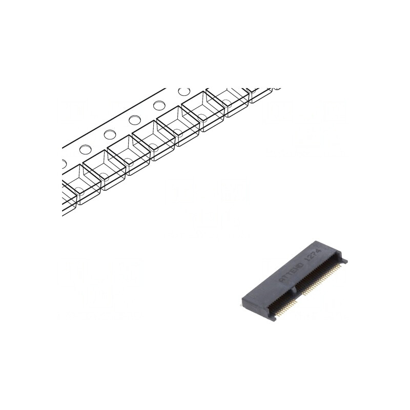 Conector M.2 (NGFF) Orizontal SMT Gold Flash PIN 67 0.5A | Electronic-mag.ro | Componente Electronice Conector M.2 (NGFF) Orizontal SMT Gold Flash PIN 67 0.5A | Electronic-mag.ro | Componente Electronice