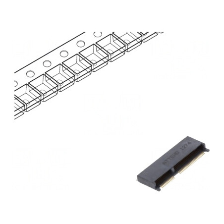 Conector M.2 (NGFF) Orizontal SMT Gold Flash PIN 67 0.5A | Electronic-mag.ro | Componente Electronice