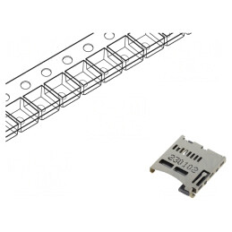 Conector microSD push-push SMT gold flash