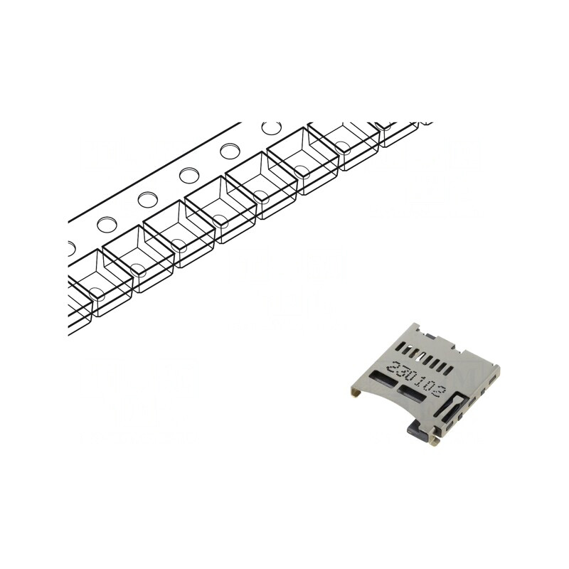 Conector microSD push-push SMT gold flash | Electronic-mag.ro | Componente Electronice