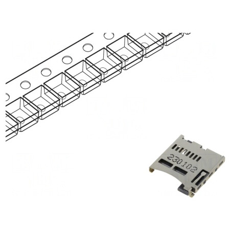 Conector microSD push-push SMT gold flash | Electronic-mag.ro | Componente Electronice