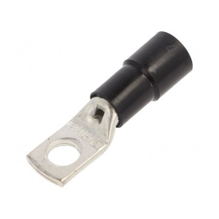 Vârf Inelar Tubular M8 Crimpat pe Cabluri 25mm² Negru | Electronic-mag.ro | Componente Electronice