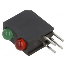 LED Dual 3mm Roșu/Verde Lentilă Difuză 40° | Electronic-mag.ro | Componente Electronice
