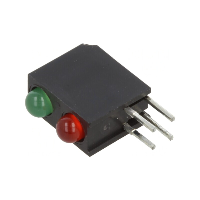LED Dual 3mm Roșu/Verde Lentilă Difuză 40° | Electronic-mag.ro | Componente Electronice