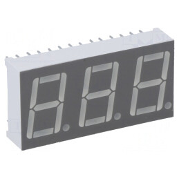 Display LED 7 Segmente 14mm 3 Digiți Roșu | Electronic-mag.ro | Componente Electronice