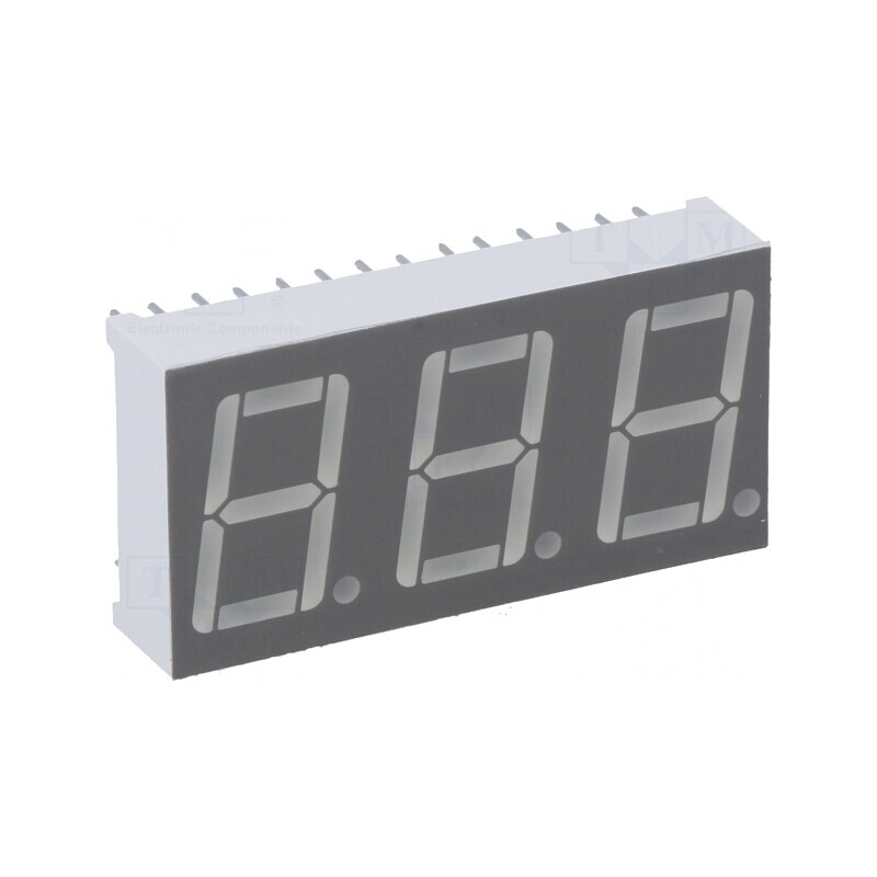 Display LED 7 Segmente 14mm 3 Digiți Roșu | Electronic-mag.ro | Componente Electronice