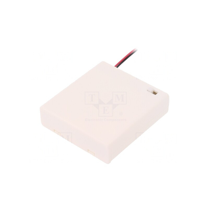 Suport Baterii 4xAA cu Comutator și Cabluri 150mm Alb | Electronic-mag.ro | Componente Electronice