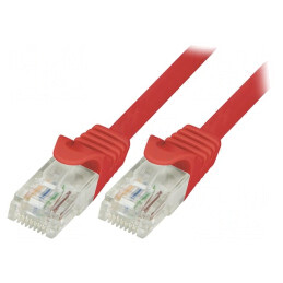Cablu Patch UTP Cat5e Roșu 1m PVC