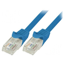 Patch Cord UTP Cat5e PVC Albastru 1m | Electronic-mag.ro | Componente Electronice