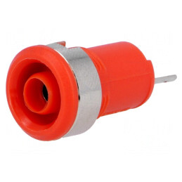 Soclu Banane 4mm 10A 60VDC Roșu Izolat | Electronic-mag.ro | Componente Electronice