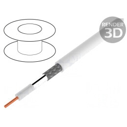Cablul coaxial BiTSAT 757 alb 6,9mm LSZH | Electronic-mag.ro | Componente Electronice