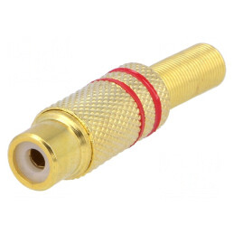 Mufă RCA Mamă Aurită cu Manson Drept 5mm | Electronic-mag.ro | Componente Electronice