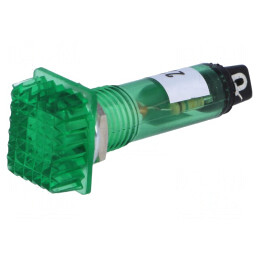 Lampă de control neon verde 230VAC Ø10mm