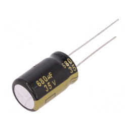 Condensator electrolitic low ESR 680uF 35V THT | Electronic-mag.ro | Componente Electronice