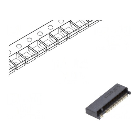 Conector M.2 (NGFF) Orizontal SMT Gold 67-PIN 0.5A | Electronic-mag.ro | Componente Electronice