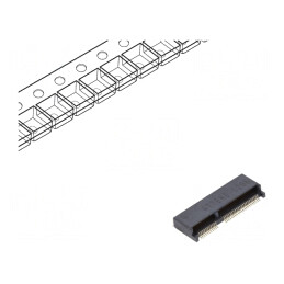 Conector M.2 (NGFF) Orizontal SMT Gold Flash 67 Pin 0.5A | Electronic-mag.ro | Componente Electronice