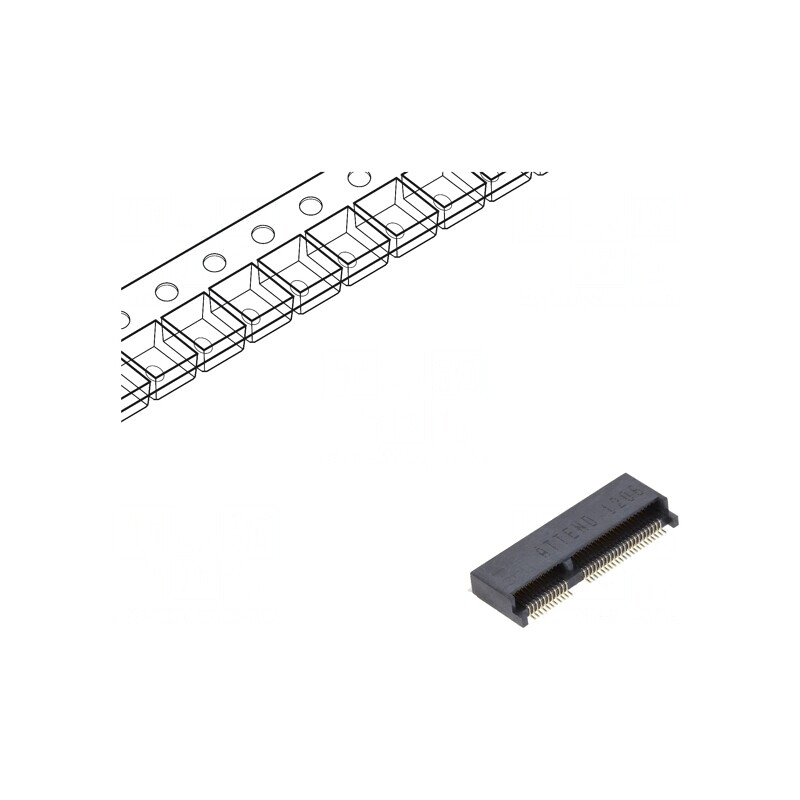 Conector M.2 (NGFF) Orizontal SMT Gold Flash 67 Pin 0.5A | Electronic-mag.ro | Componente Electronice Conector M.2 (NGFF) Orizontal SMT Gold Flash 67 Pin 0.5A | Electronic-mag.ro | Componente Electronice