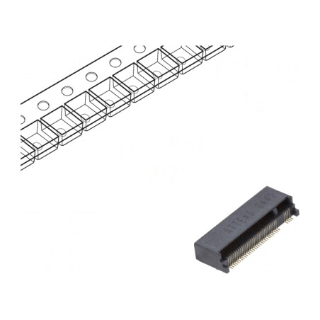Conector M.2 (NGFF) Orizontal SMT Gold 67 Pini | Electronic-mag.ro | Componente Electronice
