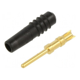 Conector banană 1mm negru 60VDC 6A lipire