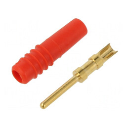 Mufă Banană Roșie 1mm 60VDC 6A Lipită | Electronic-mag.ro | Componente Electronice