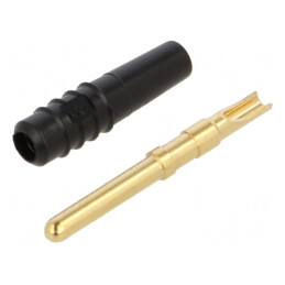 Mufă Banană 2mm 10A Neagră Aurită 27mm | Electronic-mag.ro | Componente Electronice