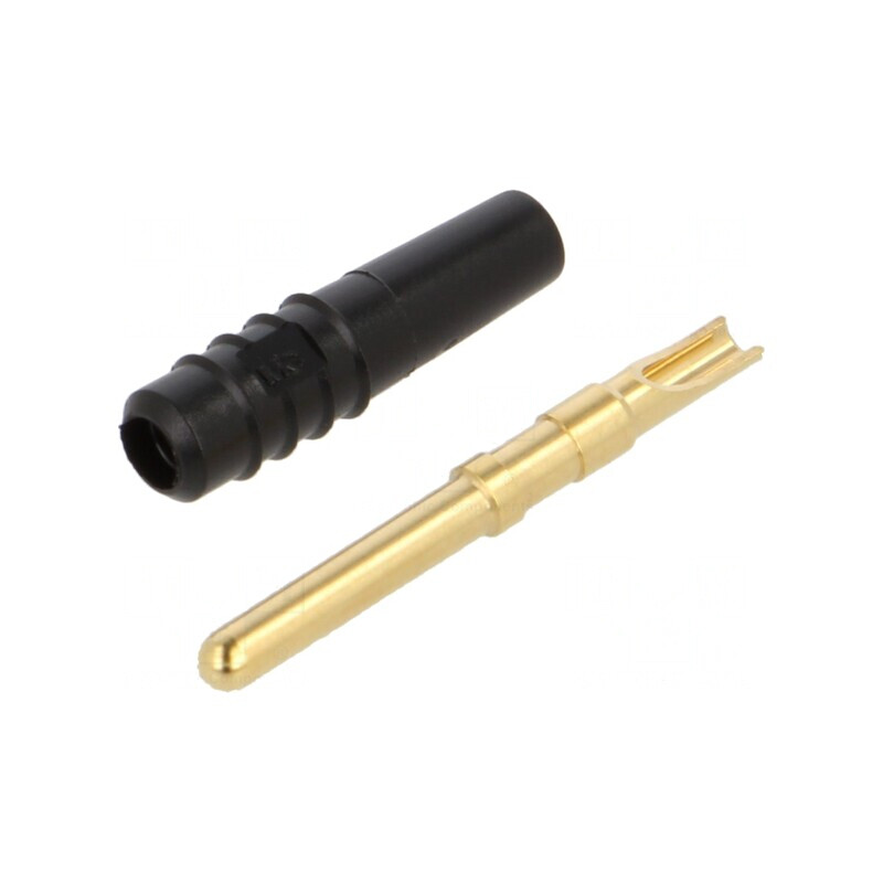 Mufă Banană 2mm 10A Neagră Aurită 27mm | Electronic-mag.ro | Componente Electronice