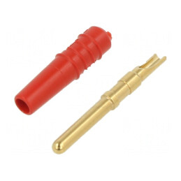 Mufă Banană 2mm 10A Roșie Aurită | Electronic-mag.ro | Componente Electronice