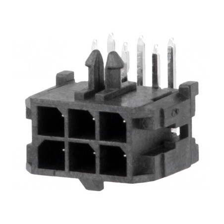 Soclu Cablu-Placă Micro-Fit 3.0 3mm 6 PIN THT 8,5A 600V | Electronic-mag.ro | Componente Electronice
