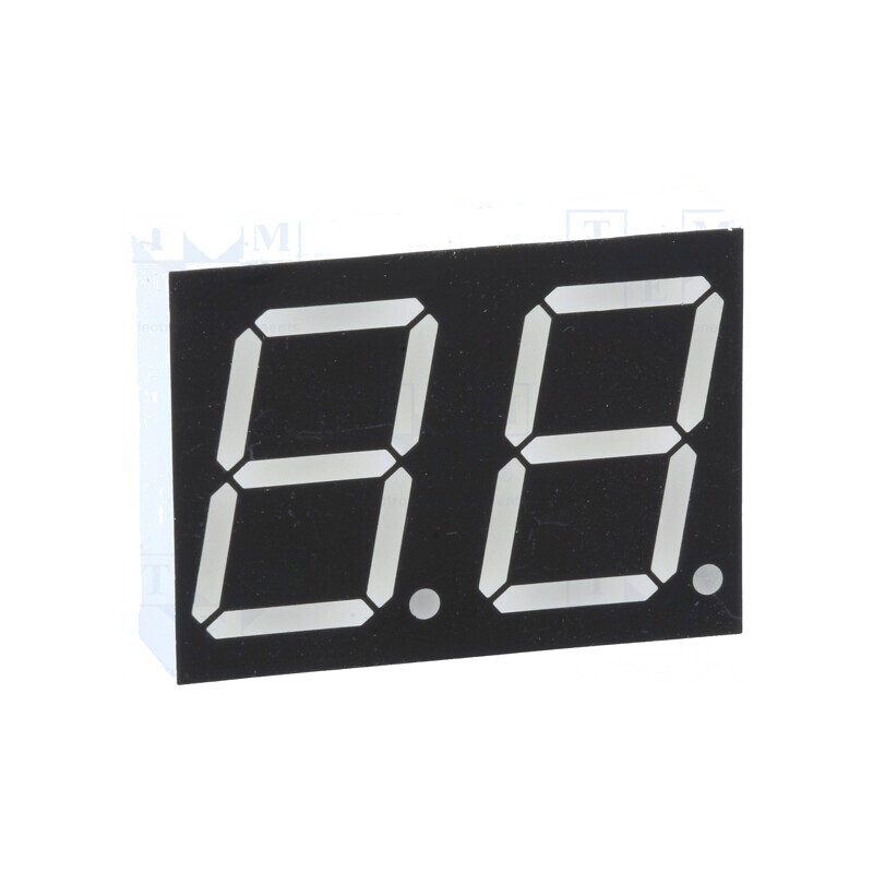 Afișaj LED 7 Segmente 20,32mm 2 Cifre Roșu | Electronic-mag.ro | Componente Electronice