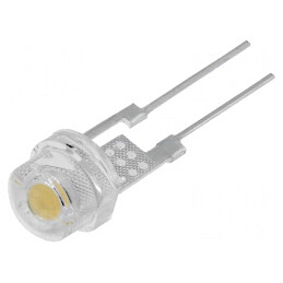 LED; 4,8mm; alb cald; 3300mcd; 140°; Parte frontală: convex; THT