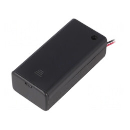 Suport Baterie 9V cu Cabluri Negre 150mm | Electronic-mag.ro | Componente Electronice