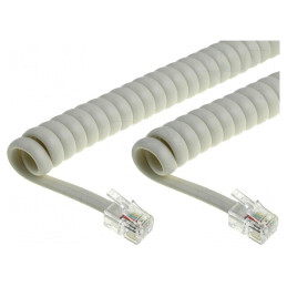Cablu Telefon Spiralat Împletitură Ivoar 2m | Electronic-mag.ro | Componente Electronice