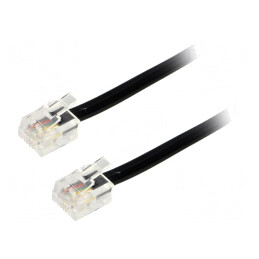 Cablu Telefon RJ11 3m Negru | Electronic-mag.ro | Componente Electronice