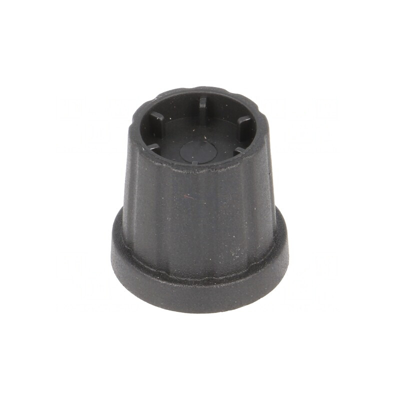 Buton rotativ cu flanșă plastic neagră 6mm | Electronic-mag.ro | Componente Electronice