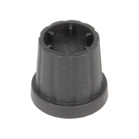 Buton rotativ cu flanșă plastic neagră 6mm | Electronic-mag.ro | Componente Electronice