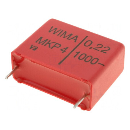 Condensator polipropilenă 220nF THT 11x21x26,5mm ±10% | Electronic-mag.ro | Componente Electronice
