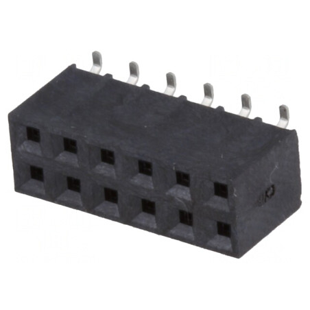 Soclu pini mamă 12 pini verticali 2,54mm SMT aurit | Electronic-mag.ro | Componente Electronice