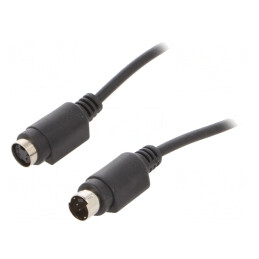 Cablu DIN mini 4pin soclu-mufă 1,8m negru | Electronic-mag.ro | Componente Electronice