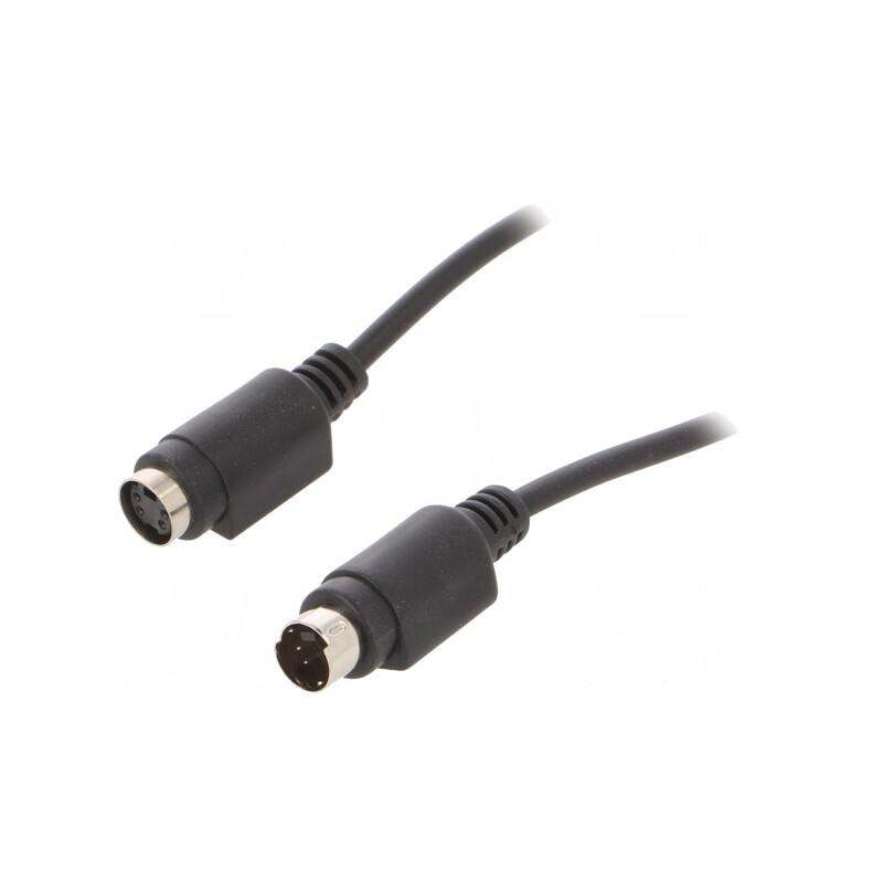 Cablu DIN mini 4pin soclu-mufă 1,8m negru | Electronic-mag.ro | Componente Electronice